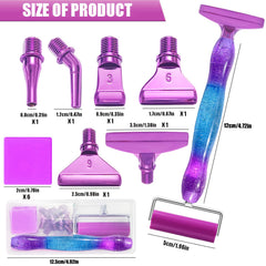 Diamond Art Pens Tools Diamond Painting Accessories Kits with Screw Metal Tip Roller Diamond Painting Pen Drill Bead Dot Pens for Art Craft Nail (Purple Pen Color 6)