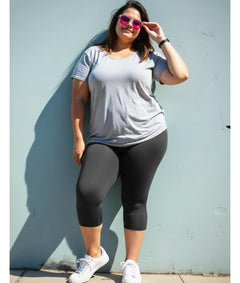 Plus Size High-Waist Capri Leggings — 3-Pack (XL–4X)