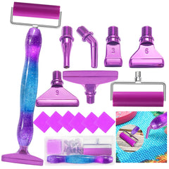 Diamond Art Pens Tools Diamond Painting Accessories Kits with Screw Metal Tip Roller Diamond Painting Pen Drill Bead Dot Pens for Art Craft Nail (Purple Pen Color 6)