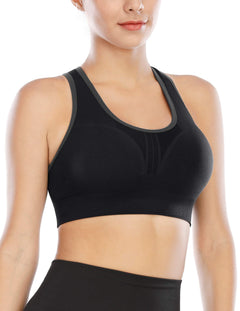 High-Impact Padded Sports Bras — Racerback Workout Set