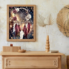 Dream Catcher 5D DIY Diamond Painting Kits for Adults, Diamond Art Kits for Beginners, Full Drill Dot Painting Gem Art Kits for Home Wall Decor11.8 x15.7 Inch