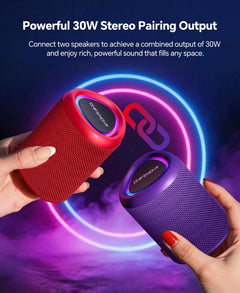 Portable Bluetooth Speaker Beach Essentials: Powerful Crystal Clear Sound/Dynamic Light/IPX5 Waterproof/All Day Playtime/Wireless BT 5.3/TWS Paring, Mom Gifts, Outdoor|Travel|Camping|Pool Accessories