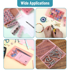 Mr. Pen- Bead Storage Containers, 28 Grids, 2 Pack, Clear White, 160pcs Label Stickers, Transparent, Small Bead Organizer Box, Diamond Art, Diamond Painting Organizer