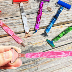 Diamond Art Pens Tools Diamond Painting Accessories Kits with Screw Metal Tip Roller Diamond Painting Pen Drill Bead Dot Pens for Art Craft Nail (Purple Pen Color 6)