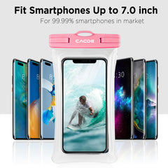 CACOE [Floatable] Floating Universal IPX8 Waterproof Phone Case 2 Pack-Up to 7.0",Adjustable Lanyard Phone Pouch,Cellphone Dry Bags for Vacation Beach Pool Kayak Cruise Travel Essentials（Black+Green）