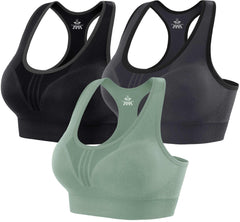 High-Impact Padded Sports Bras — Racerback Workout Set