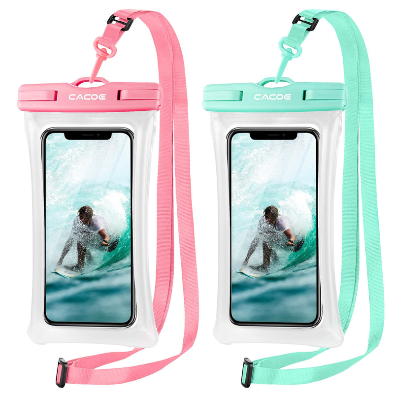 CACOE [Floatable] Floating Universal IPX8 Waterproof Phone Case 2 Pack-Up to 7.0