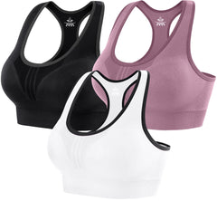 High-Impact Padded Sports Bras — Racerback Workout Set