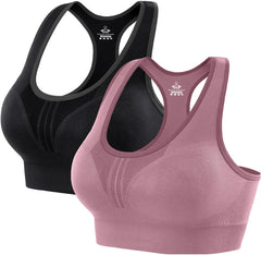 High-Impact Padded Sports Bras — Racerback Workout Set