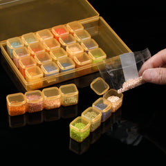 Mr. Pen- Bead Storage Containers, 28 Grids, 2 Pack, Clear White, 160pcs Label Stickers, Transparent, Small Bead Organizer Box, Diamond Art, Diamond Painting Organizer