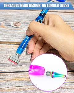 Diamond Art Pens Tools Diamond Painting Accessories Kits with Screw Metal Tip Roller Diamond Painting Pen Drill Bead Dot Pens for Art Craft Nail (Purple Pen Color 6)