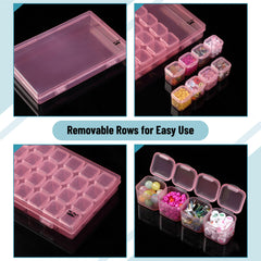 Mr. Pen- Bead Storage Containers, 28 Grids, 2 Pack, Clear White, 160pcs Label Stickers, Transparent, Small Bead Organizer Box, Diamond Art, Diamond Painting Organizer