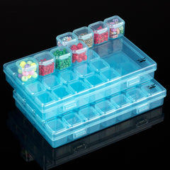 Mr. Pen- Bead Storage Containers, 28 Grids, 2 Pack, Clear White, 160pcs Label Stickers, Transparent, Small Bead Organizer Box, Diamond Art, Diamond Painting Organizer