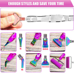 Diamond Art Pens Tools Diamond Painting Accessories Kits with Screw Metal Tip Roller Diamond Painting Pen Drill Bead Dot Pens for Art Craft Nail (Purple Pen Color 6)