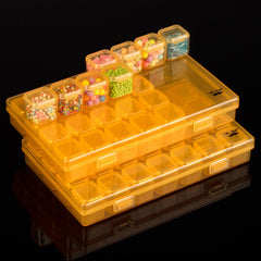 Mr. Pen- Bead Storage Containers, 28 Grids, 2 Pack, Clear White, 160pcs Label Stickers, Transparent, Small Bead Organizer Box, Diamond Art, Diamond Painting Organizer