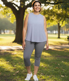 Plus Size High-Waist Capri Leggings — 3-Pack (XL–4X)