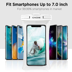 CACOE [Floatable] Floating Universal IPX8 Waterproof Phone Case 2 Pack-Up to 7.0",Adjustable Lanyard Phone Pouch,Cellphone Dry Bags for Vacation Beach Pool Kayak Cruise Travel Essentials（Black+Green）