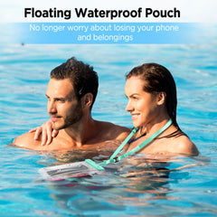 CACOE [Floatable] Floating Universal IPX8 Waterproof Phone Case 2 Pack-Up to 7.0",Adjustable Lanyard Phone Pouch,Cellphone Dry Bags for Vacation Beach Pool Kayak Cruise Travel Essentials（Black+Green）