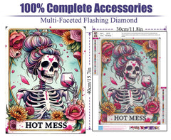 GQYCZZ Gothic Diamond Art Kits for Adults-THE Bitch Tarot Diamond Painting Kits for Adults Beginners, 5D DIY Full Drill Round Rhinestone Gem Art Crafts Paintings for Home Wall Decor 12"x16"