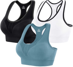 High-Impact Padded Sports Bras — Racerback Workout Set