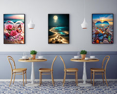 KINPLUB Moonlight Beach Diamond Painting Kits for Adults, 5D Seaside Moon Diamond Art Kits for Beginners, DIY Full Drill Paint with Diamond, Home Wall Decor 12 x 16 Inch