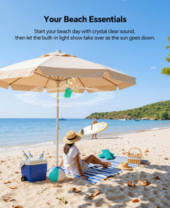 Portable Bluetooth Speaker Beach Essentials: Powerful Crystal Clear Sound/Dynamic Light/IPX5 Waterproof/All Day Playtime/Wireless BT 5.3/TWS Paring, Mom Gifts, Outdoor|Travel|Camping|Pool Accessories