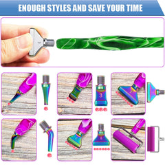 Diamond Art Pens Tools Diamond Painting Accessories Kits with Screw Metal Tip Roller Diamond Painting Pen Drill Bead Dot Pens for Art Craft Nail (Purple Pen Color 6)