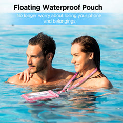 CACOE [Floatable] Floating Universal IPX8 Waterproof Phone Case 2 Pack-Up to 7.0",Adjustable Lanyard Phone Pouch,Cellphone Dry Bags for Vacation Beach Pool Kayak Cruise Travel Essentials（Black+Green）