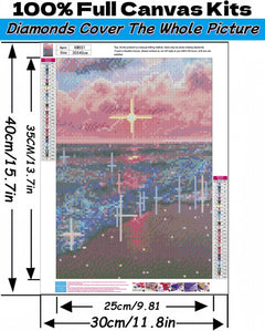 Acelii 5D Diamond Art Kits for Adults Beginners,Beach Scenery DIY Full Round Drill Diamond Painting Kits, Paint by Diamonds Dots Gem Art Easy,Home Wall Decor 12X16 Inch