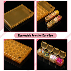 Mr. Pen- Bead Storage Containers, 28 Grids, 2 Pack, Clear White, 160pcs Label Stickers, Transparent, Small Bead Organizer Box, Diamond Art, Diamond Painting Organizer