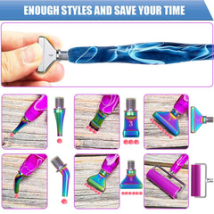 Diamond Art Pens Tools Diamond Painting Accessories Kits with Screw Metal Tip Roller Diamond Painting Pen Drill Bead Dot Pens for Art Craft Nail (Purple Pen Color 6)