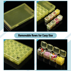 Mr. Pen- Bead Storage Containers, 28 Grids, 2 Pack, Clear White, 160pcs Label Stickers, Transparent, Small Bead Organizer Box, Diamond Art, Diamond Painting Organizer