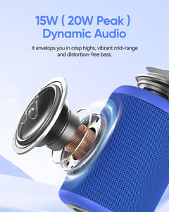 Portable Bluetooth Speaker Beach Essentials: Powerful Crystal Clear Sound/Dynamic Light/IPX5 Waterproof/All Day Playtime/Wireless BT 5.3/TWS Paring, Mom Gifts, Outdoor|Travel|Camping|Pool Accessories