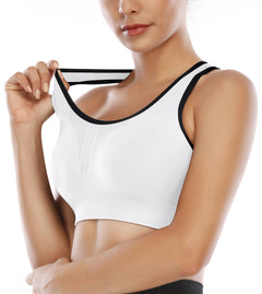 High-Impact Padded Sports Bras — Racerback Workout Set