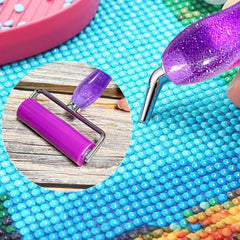 Diamond Art Pens Tools Diamond Painting Accessories Kits with Screw Metal Tip Roller Diamond Painting Pen Drill Bead Dot Pens for Art Craft Nail (Purple Pen Color 6)