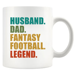 Husband Dad Fantasy Football Legend Dad Gifts From Wife Daughter Son Mom Sports Player Fathers Day Ceramic Mug 11 oz White default