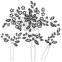 Wedding hair accessories Bridal hair accessories for wedding hair piece Wedding hair piece for brides Bridal headpiece Bride hair accessories wedding Bridal hair comb（Black）