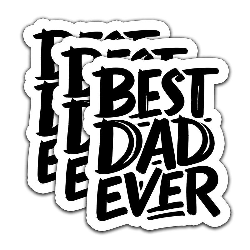 (3Pcs) Best Dad Ever Sticker Fathers Day Stickers Dad Stickers Waterproof Vinyl Decals for Books Laptops Phones Water Bottles Tumblers Fathers Day Gifts for Your Dad Daddy Papa Size 3 x 2.5 Inch