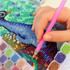 Mr. Pen- Bead Storage Containers, 28 Grids, 2 Pack, Clear White, 160pcs Label Stickers, Transparent, Small Bead Organizer Box, Diamond Art, Diamond Painting Organizer