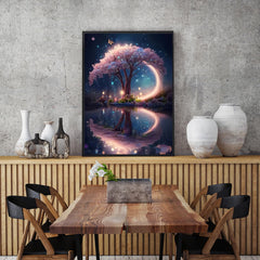KINPLUB Moonlight Beach Diamond Painting Kits for Adults, 5D Seaside Moon Diamond Art Kits for Beginners, DIY Full Drill Paint with Diamond, Home Wall Decor 12 x 16 Inch