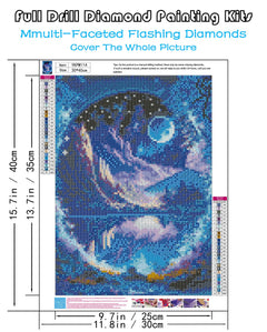 KINPLUB Moonlight Beach Diamond Painting Kits for Adults, 5D Seaside Moon Diamond Art Kits for Beginners, DIY Full Drill Paint with Diamond, Home Wall Decor 12 x 16 Inch