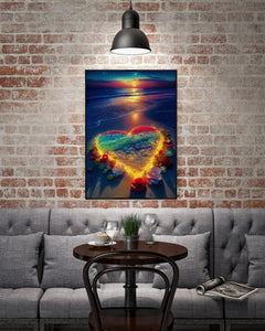 KINPLUB Moonlight Beach Diamond Painting Kits for Adults, 5D Seaside Moon Diamond Art Kits for Beginners, DIY Full Drill Paint with Diamond, Home Wall Decor 12 x 16 Inch