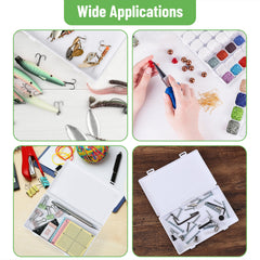 Mr. Pen- Bead Storage Containers, 28 Grids, 2 Pack, Clear White, 160pcs Label Stickers, Transparent, Small Bead Organizer Box, Diamond Art, Diamond Painting Organizer