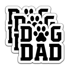 (3Pcs) Dog Dad Sticker Fathers Day Sticker Waterproof Vinyl Decals Decorate Books Laptops Phones Water Bottles Tumblers Fathers Day Gifts for Your Dad Daddy Papa Father Dog Lovers 3 x 2.6 Inch