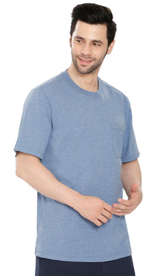 Men's Heavyweight Short Sleeve Crew Neck T-Shirt with Chest Pocket