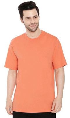 Men's Heavyweight Short Sleeve Crew Neck T-Shirt — Relaxed Fit Solid Color