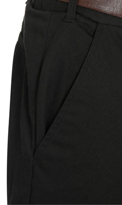 Men's Stretch Waist Chino Pants — Flat Front Hidden Elastic Waistband