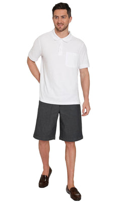 Men's Pull-On Stretch Denim and Twill Shorts — Elastic Waist No Zipper