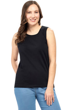 Women's Classic Relaxed Fit Sleeveless Tank Top — Lightweight Cotton Blend