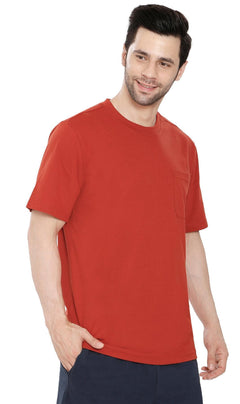 Men's Heavyweight Short Sleeve Crew Neck T-Shirt with Chest Pocket